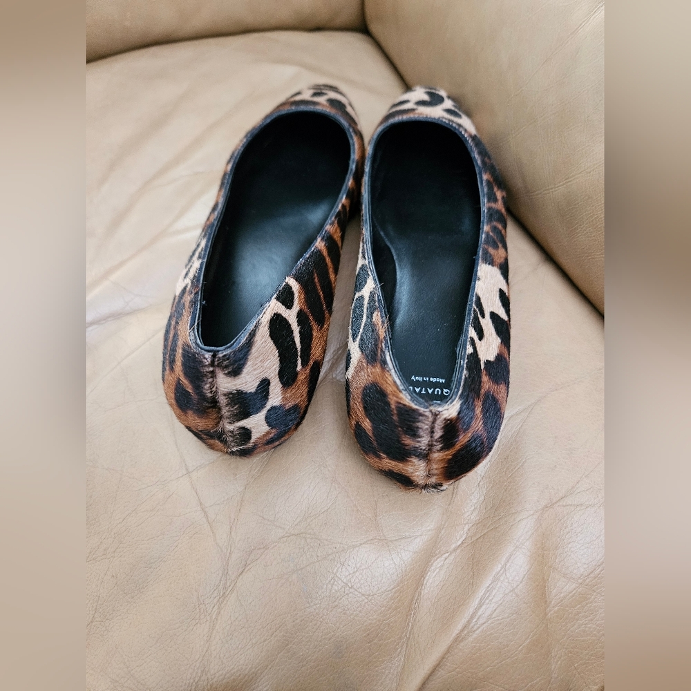 Aquatalia Shoes Calf Hair & Leather Flats Leopard Gorgeous Size 9.5 - Picture 4 of 8
